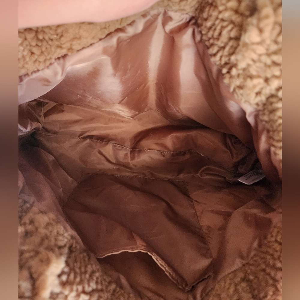 PINK Brown Sherpa Shoulder Bag Tote - Picture 4 of 4